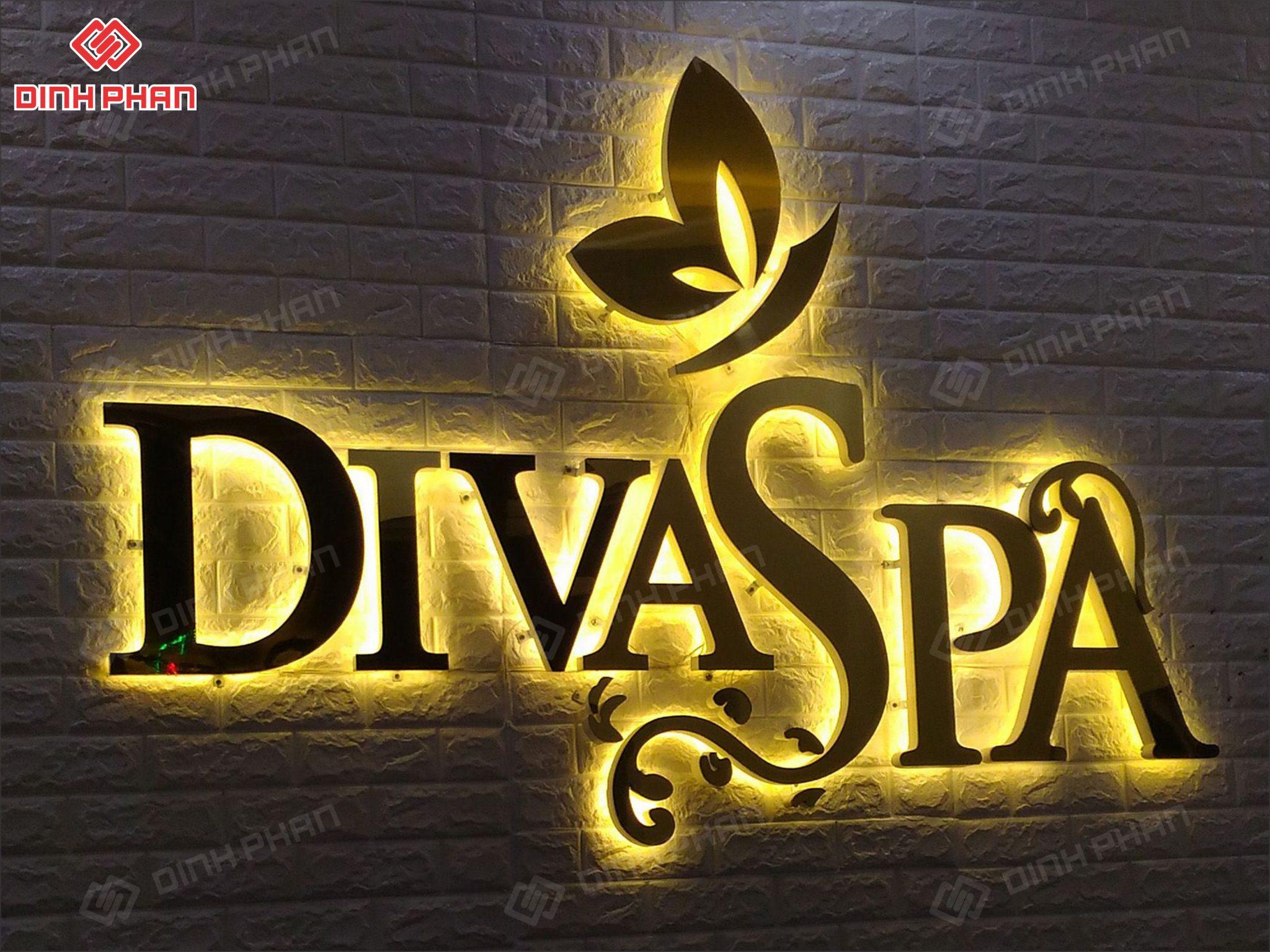 bảng hiệu đẹp - chữ inox hắt chân