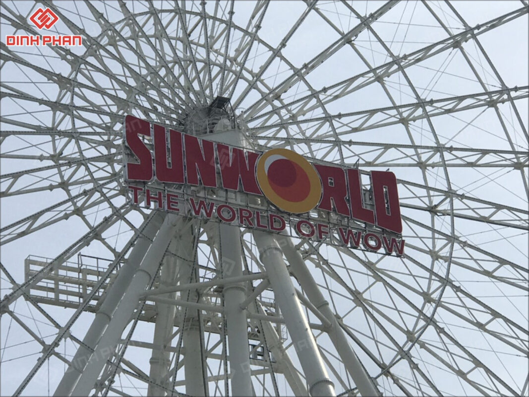 Thi công lắp đặt logo bộ chữ SunWorld