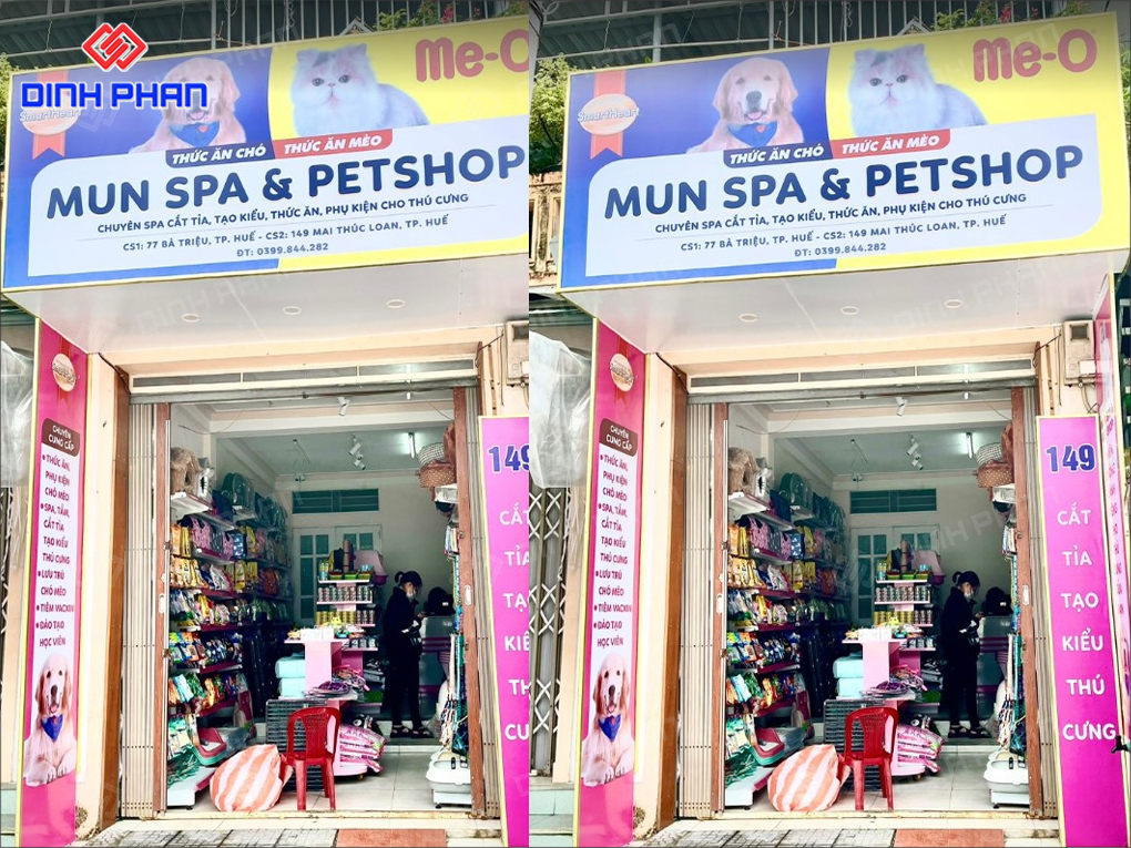 làm bảng hiệu pet shop in bạt