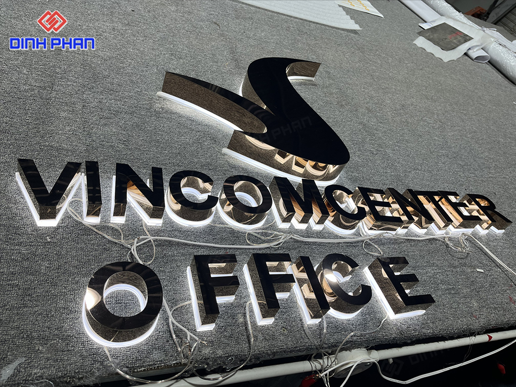 chữ inox vàng đồng cho Vincom Center Office