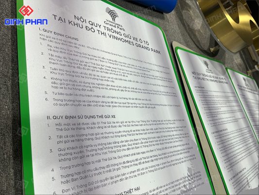 làm biển nội quy in uv