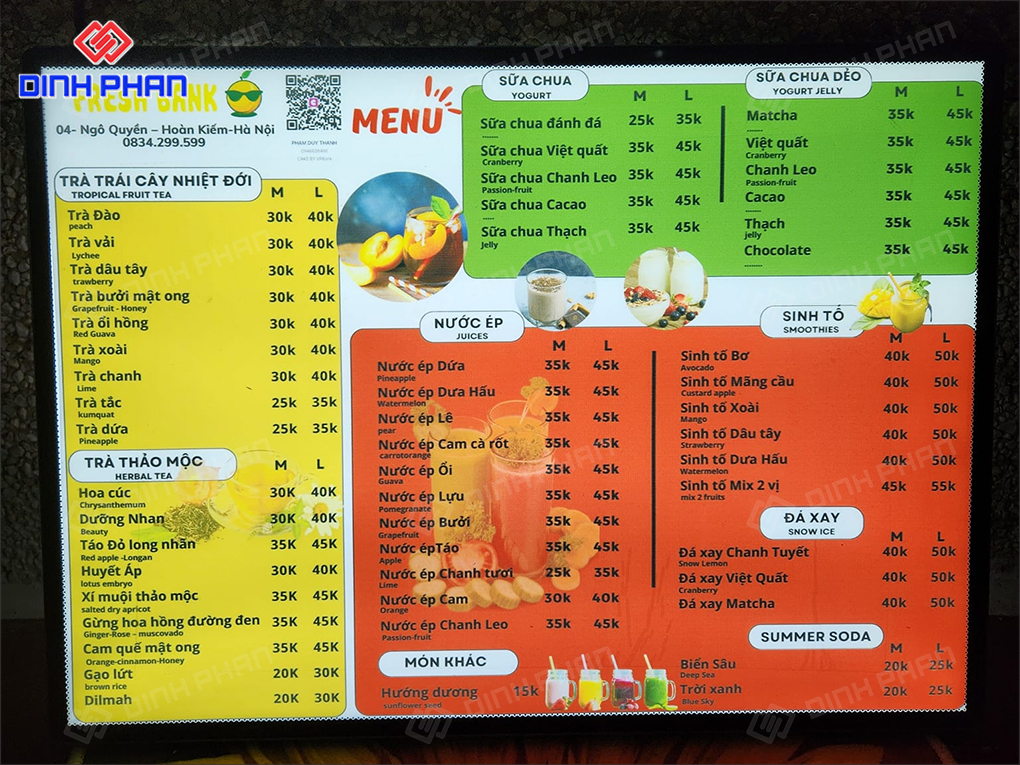 tranh điện menu quán ăn 