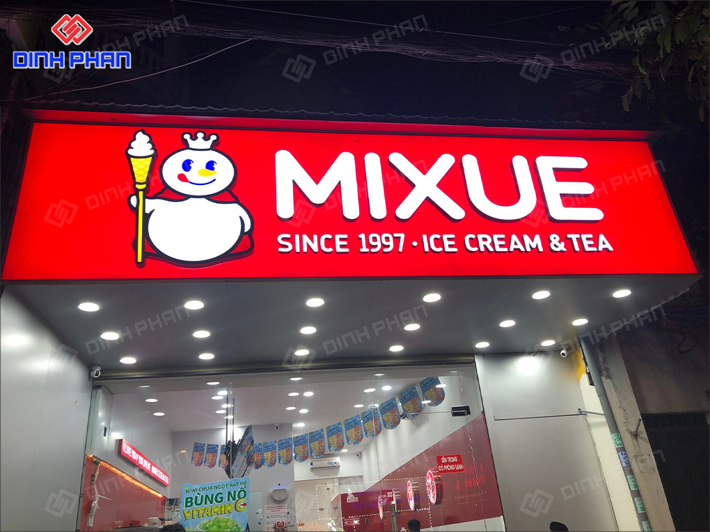 bảng hiệu mixue 