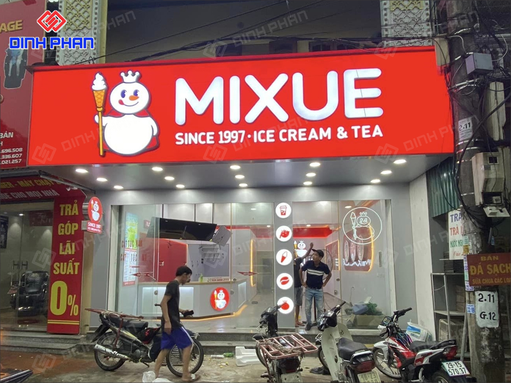 bảng hiệu mixue 