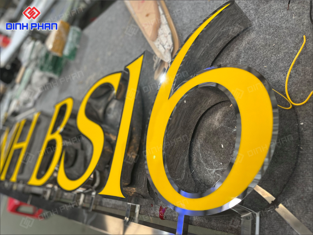 Chữ inox sáng mặt