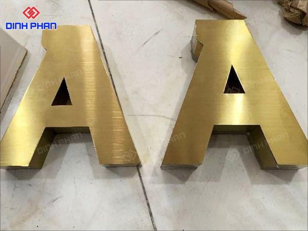 Chữ inox vàng xước