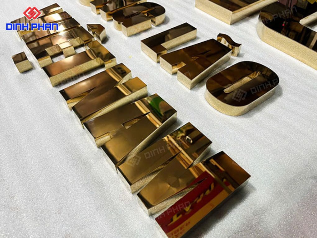 Chữ inox vàng đồng