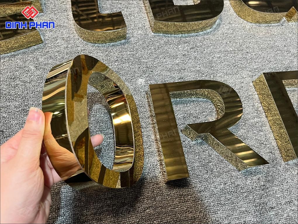 Chữ inox vàng đồng