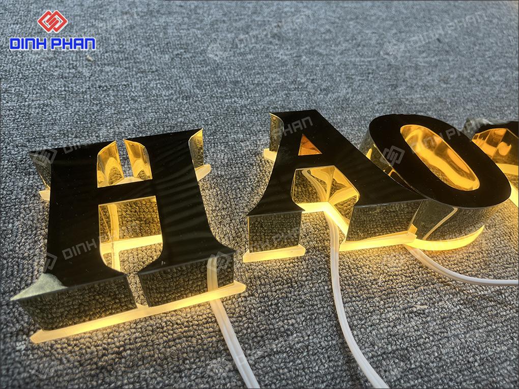 Chữ inox chân mica cháo