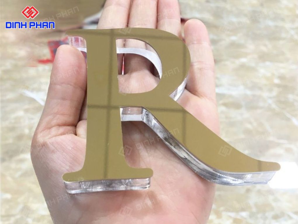 Chữ inox dán mica