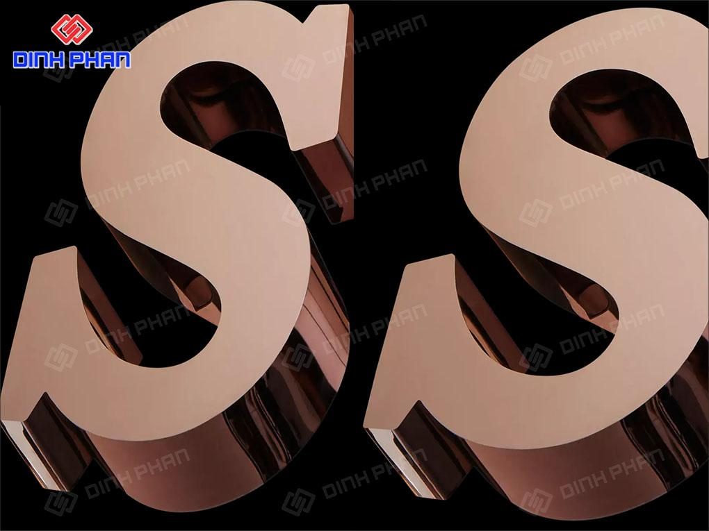Chữ inox hồng