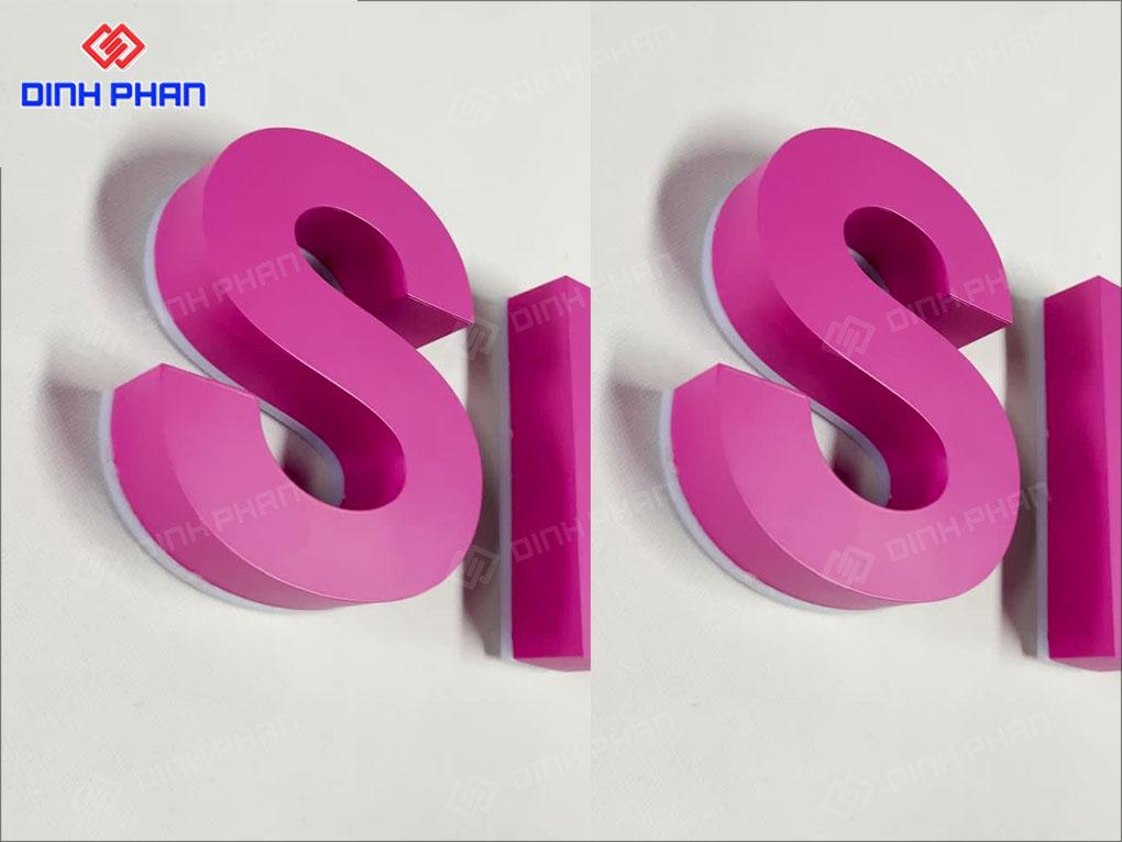 Chữ inox hồng