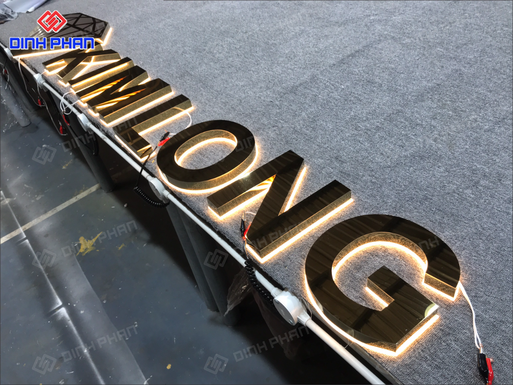 Chữ inox không viền