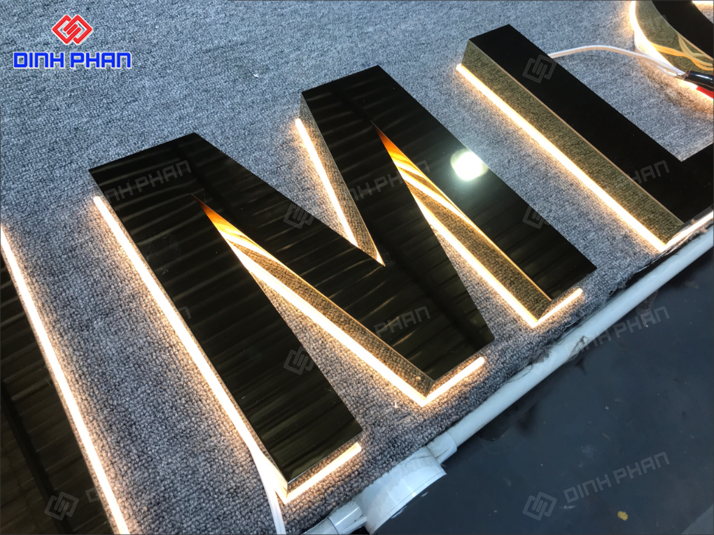 Chữ inox không viền