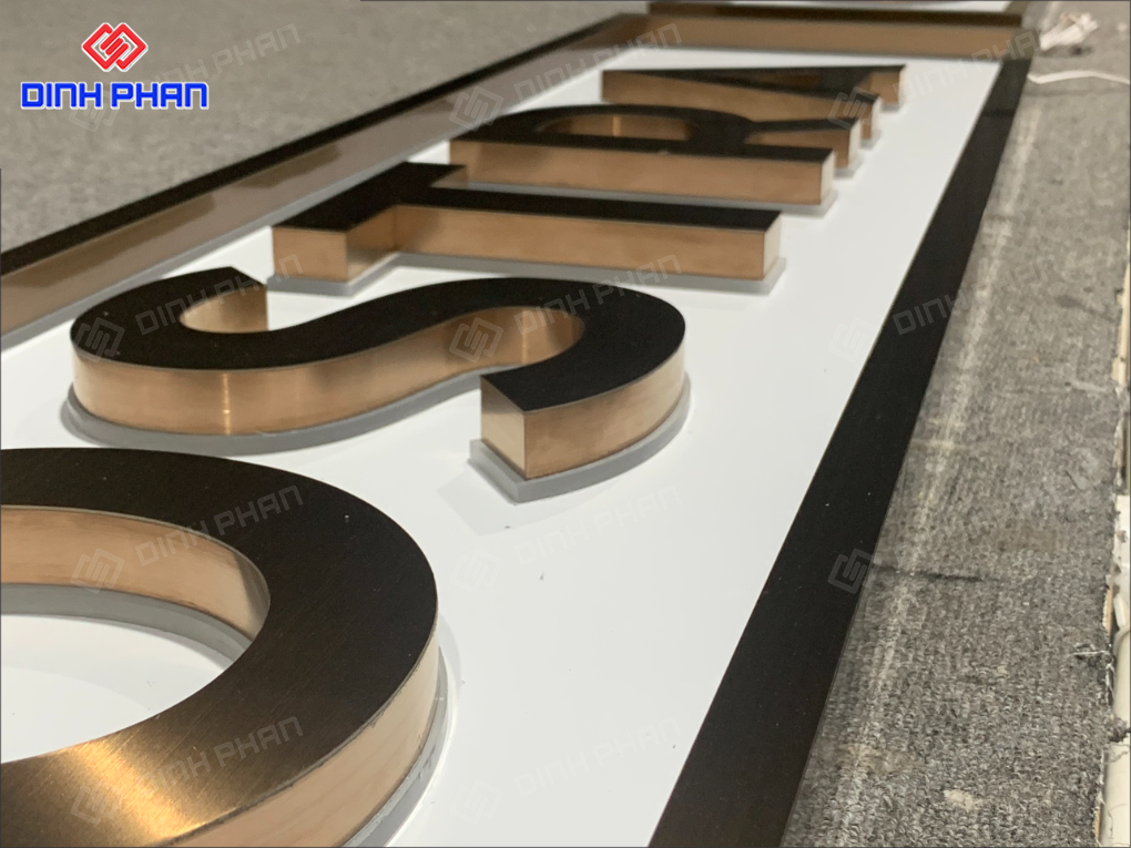 Chữ inox không viền