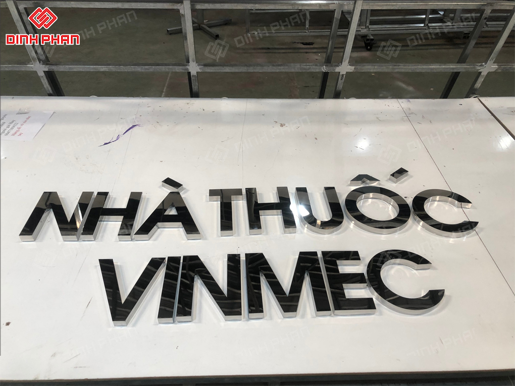 Chữ inox không viền