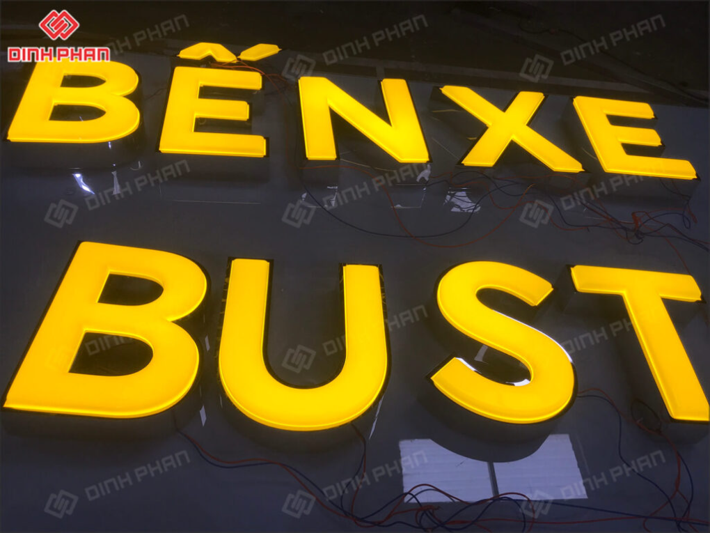 Chữ inox mặt mica hút nổi