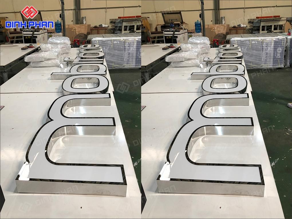 Chữ inox trắng bóng
