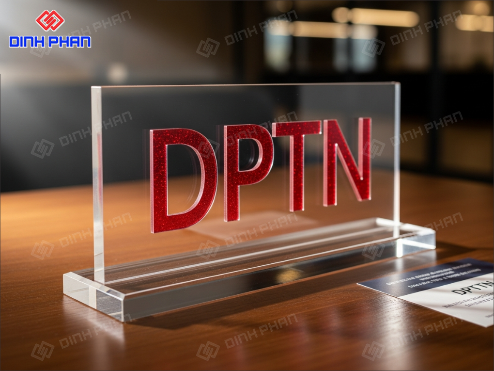 Chữ mica để bàn