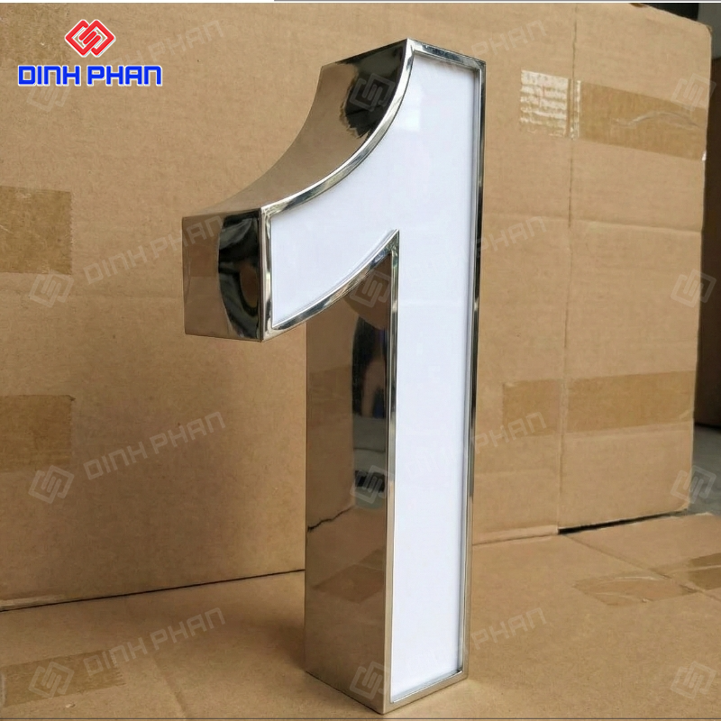 Chữ nhôm trắng gương