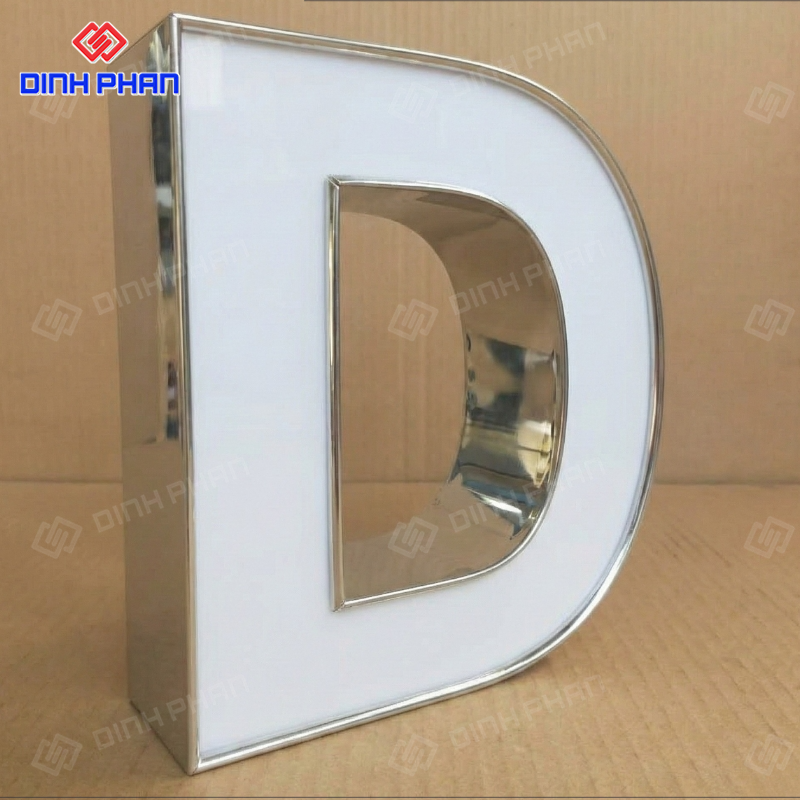 Chữ nhôm trắng gương