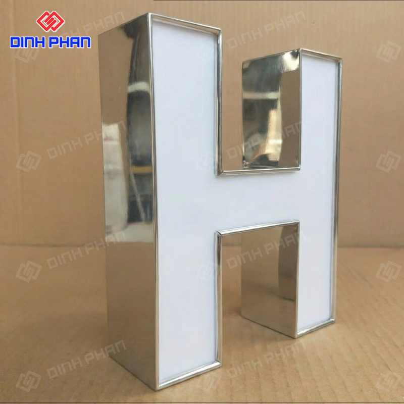 Chữ nhôm trắng gương