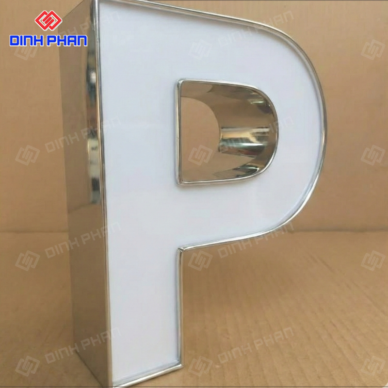 Chữ nhôm trắng gương