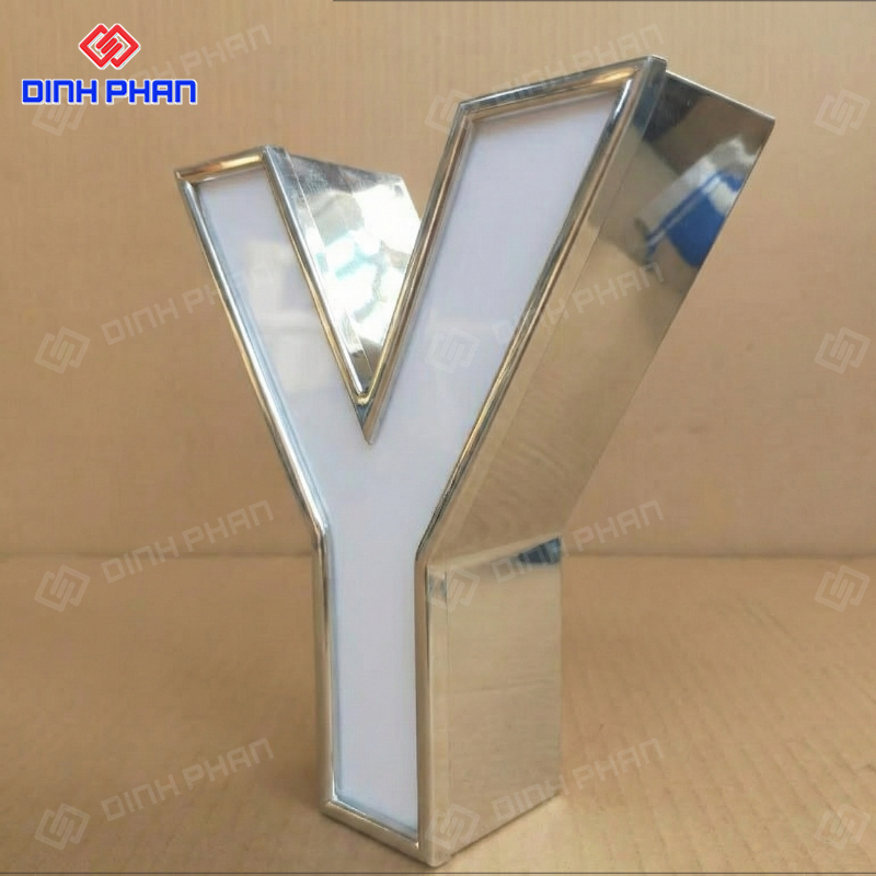 Chữ nhôm trắng gương