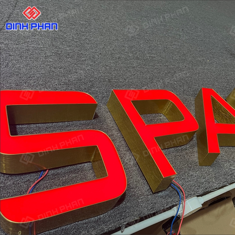 Chữ nhôm vàng gương