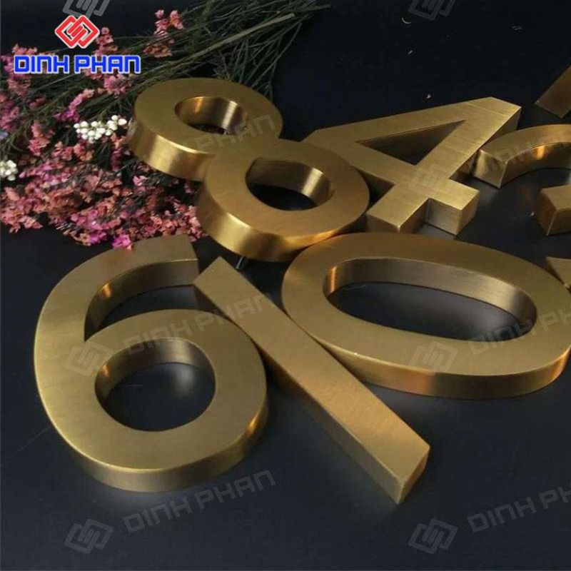 Chữ nhôm vàng xước