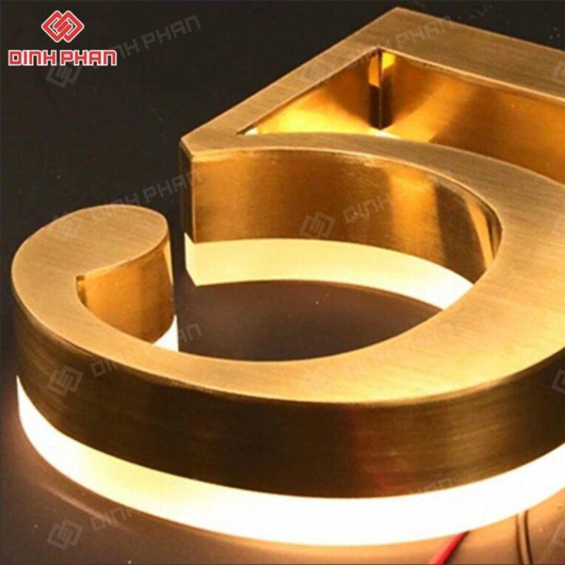 Chữ nhôm vàng xước