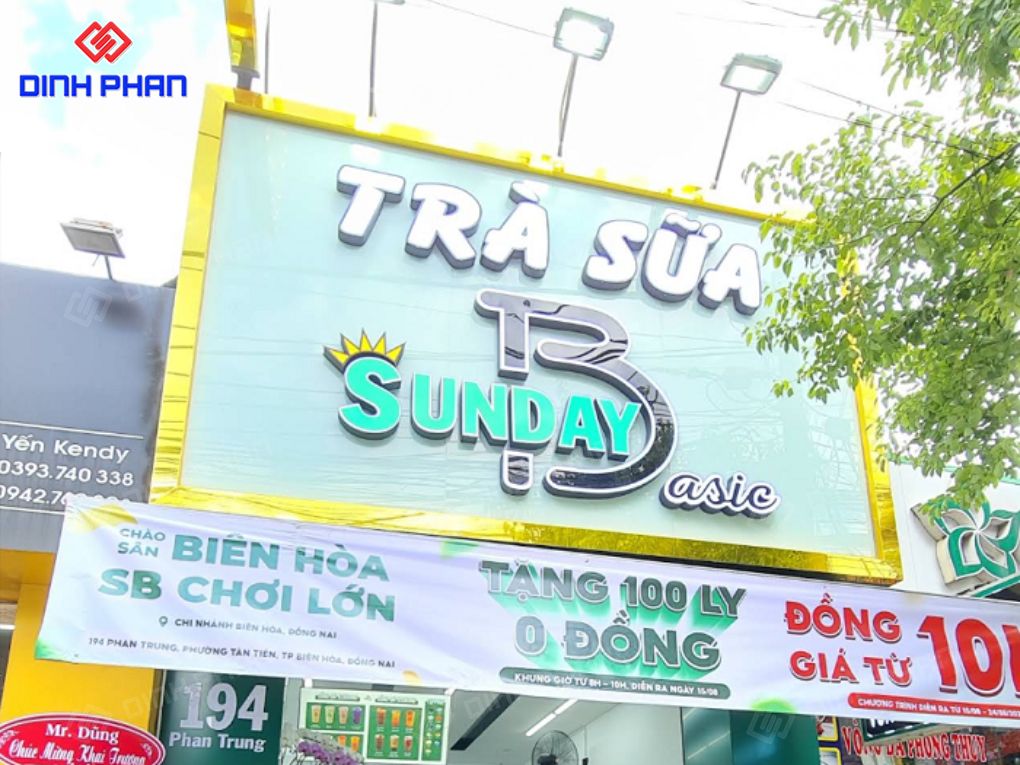 Làm bảng hiệu trà sữa