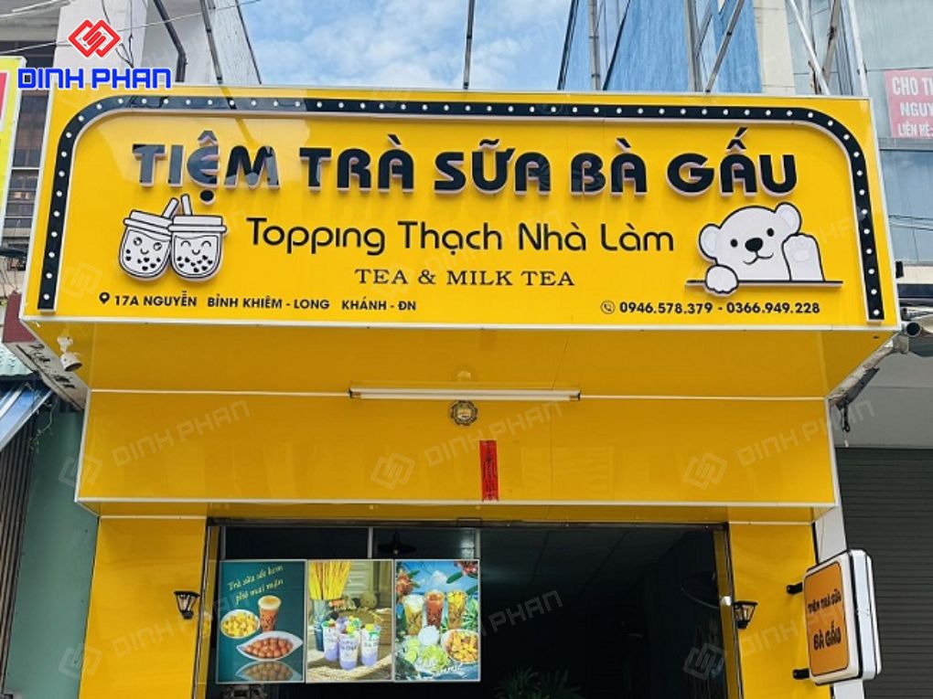 Làm bảng hiệu trà sữa
