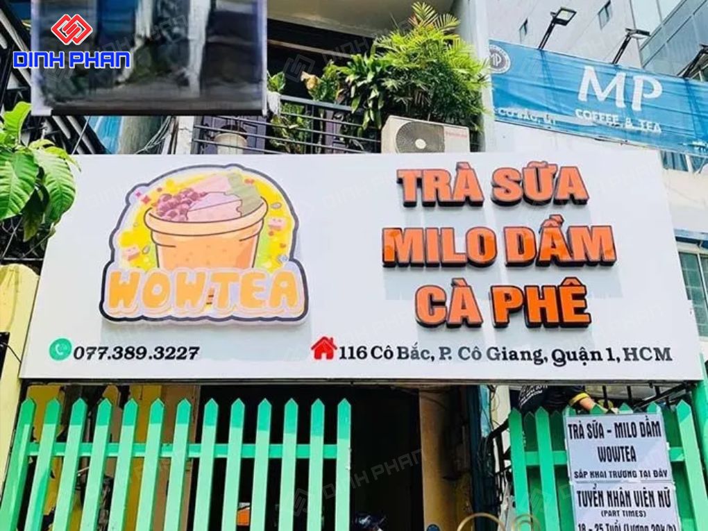 Làm bảng hiệu trà sữa