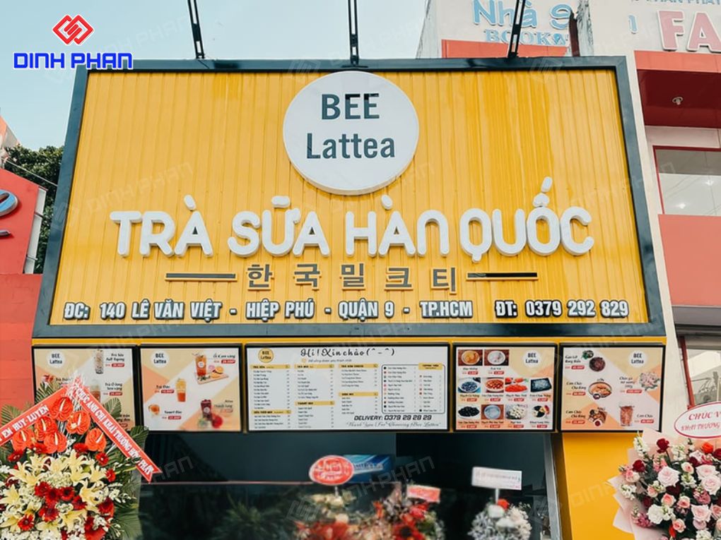 Làm bảng hiệu trà sữa
