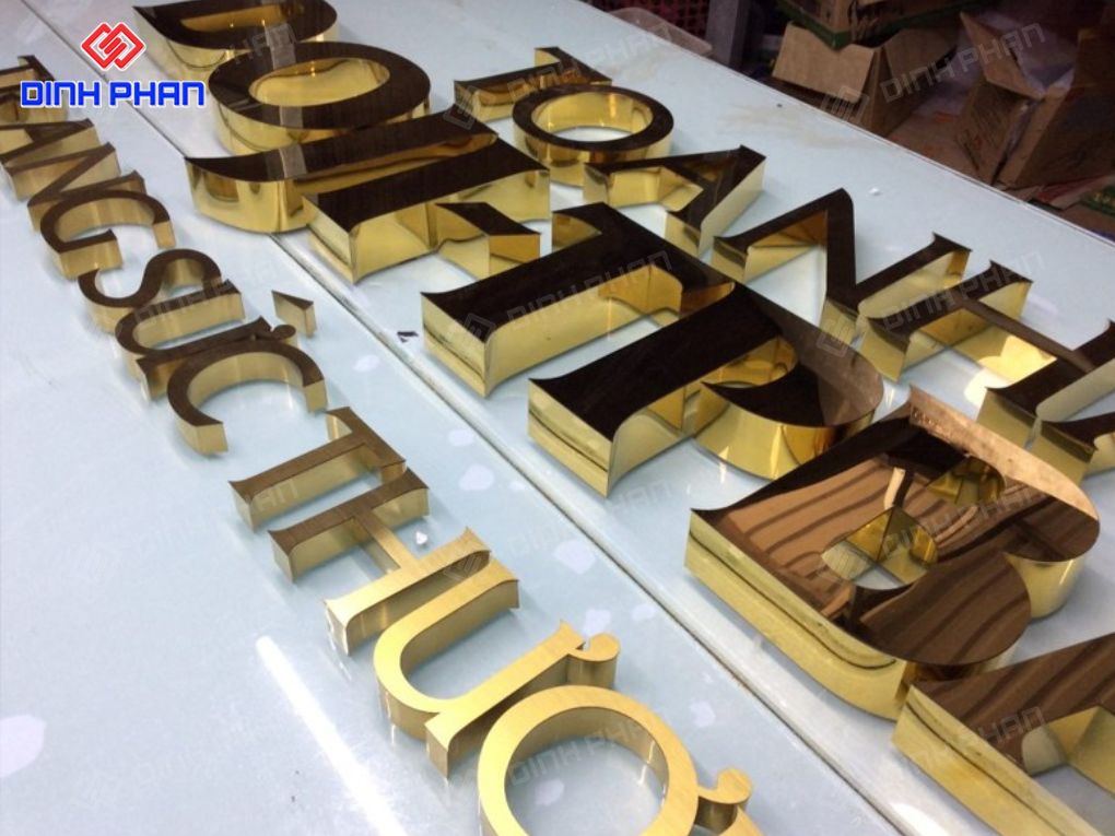 Chữ inox mạ đồng