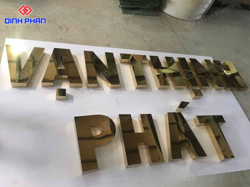 Chữ inox mạ đồng