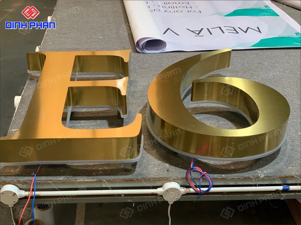 Chữ inox mạ đồng
