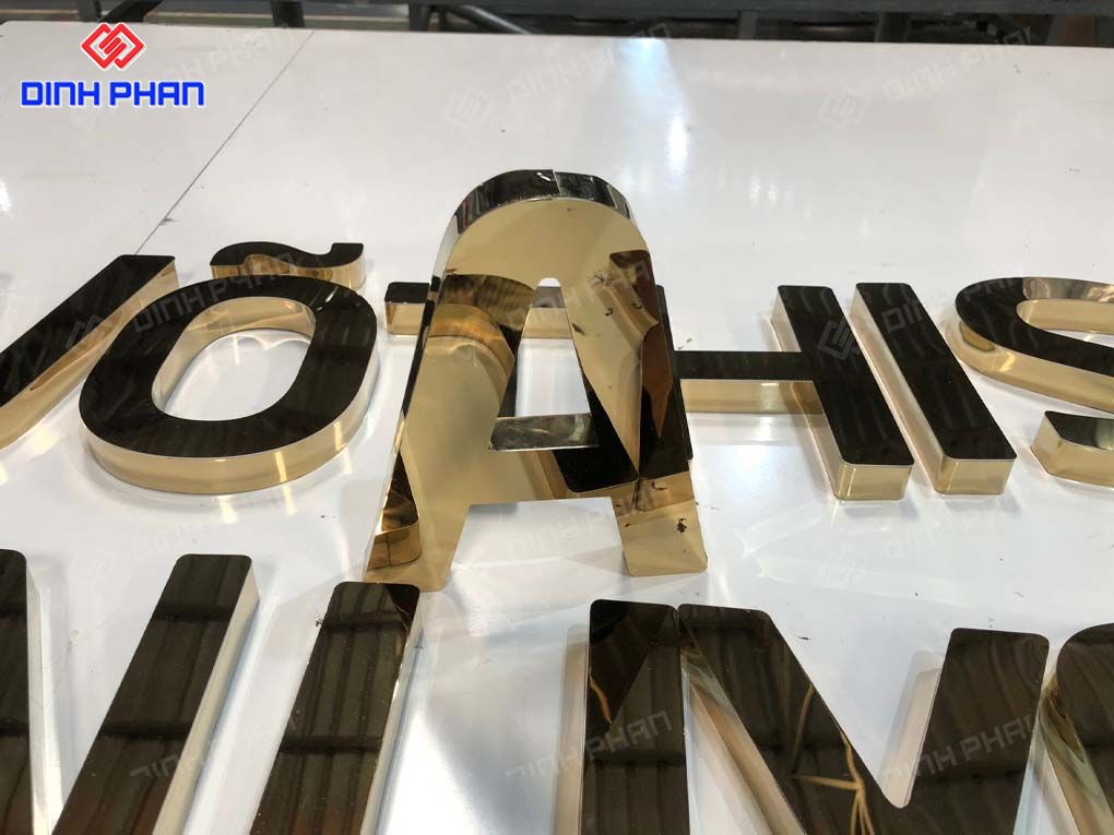 Chữ inox mạ đồng