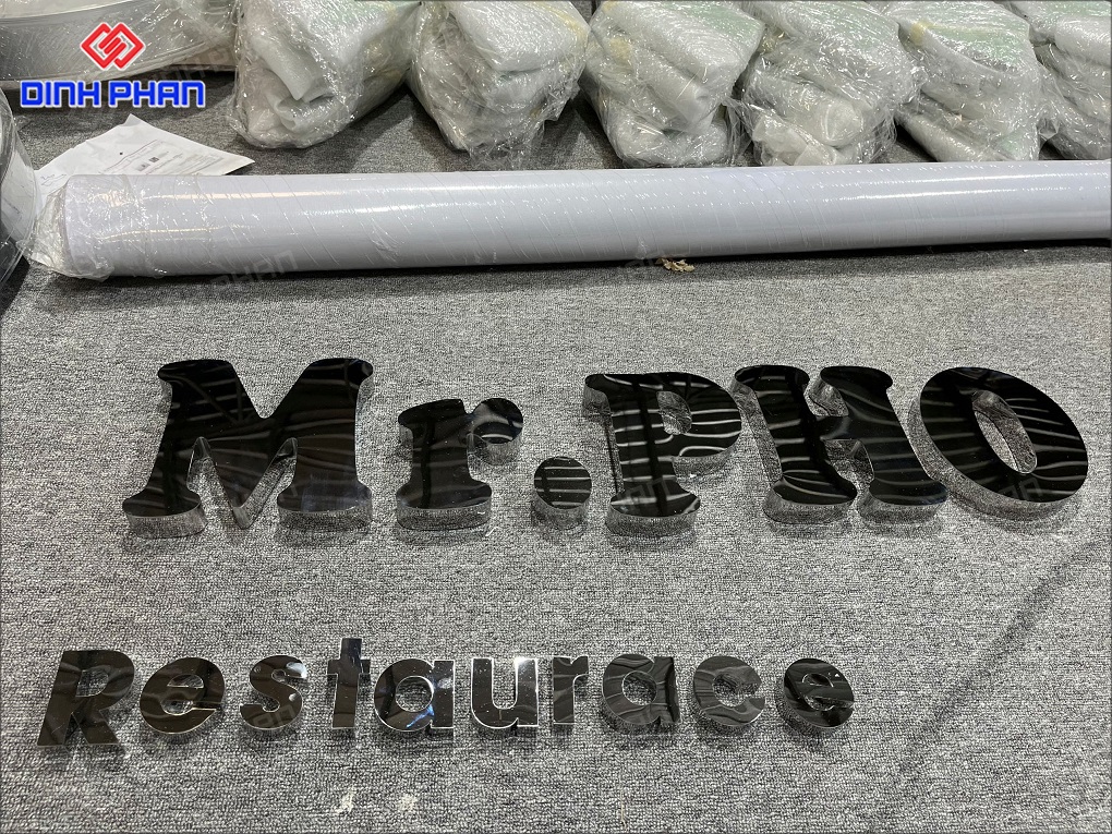 Chữ inox trắng mờ