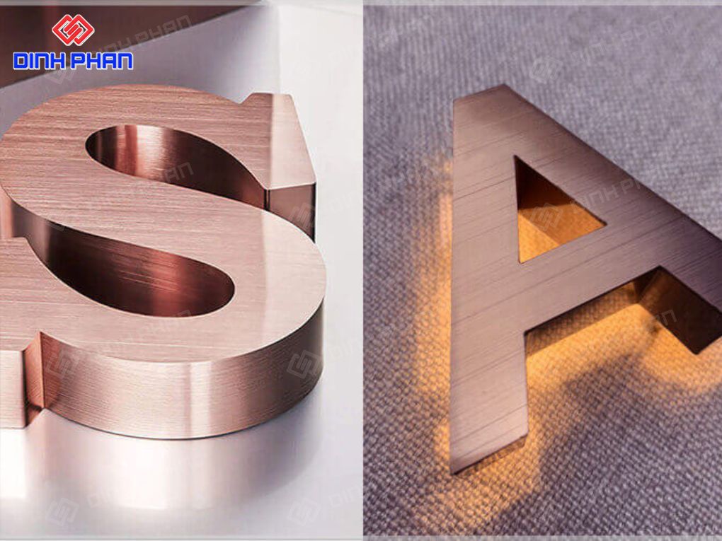 Chữ inox hồng