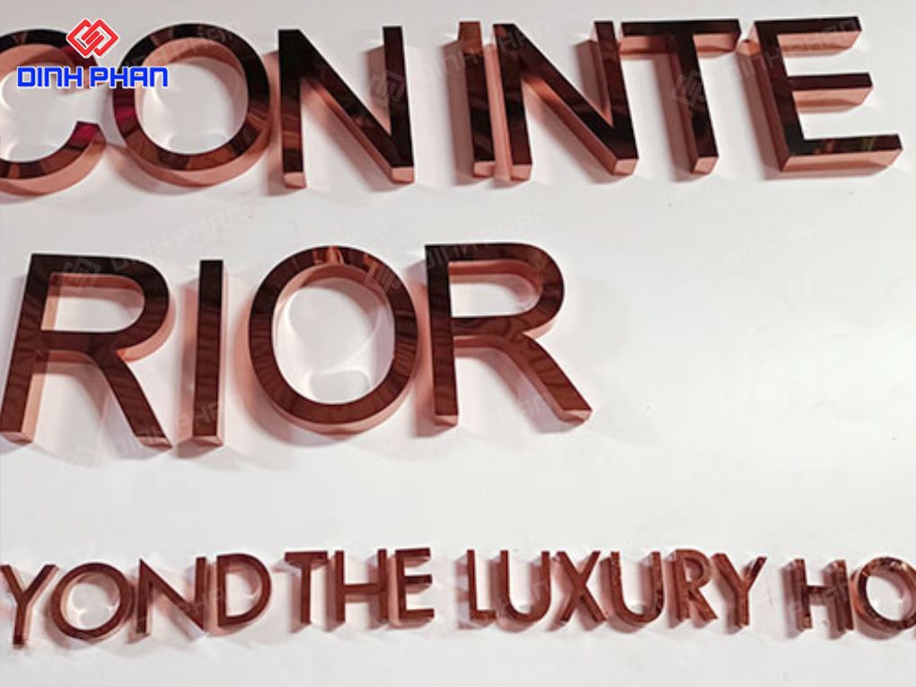 Chữ inox hồng
