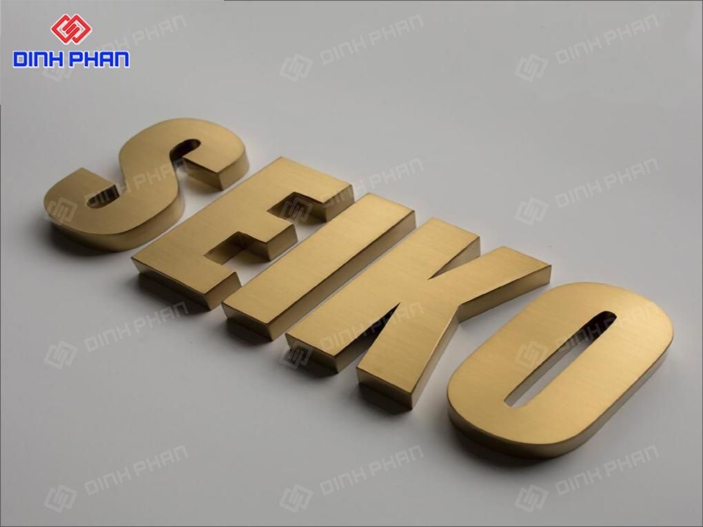 Làm Chữ inox vàng xước