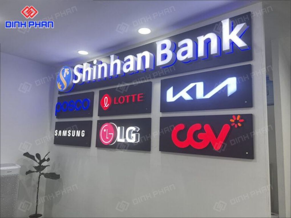 Logo và tên các thương hiệu đối tác Shinhan Bank.