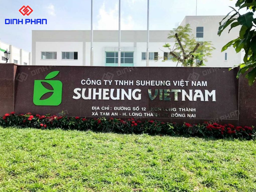 Bảng hiệu chữ nổi đá hoa cương nhà máy Suheung.