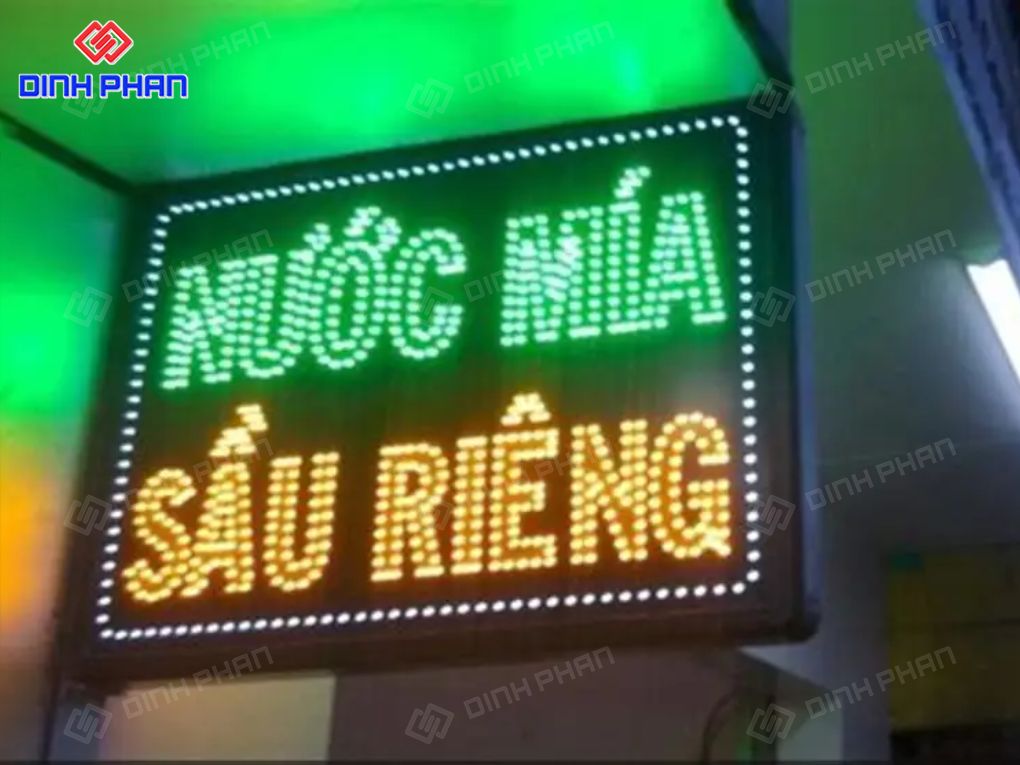Biển LED vẫy nhỏ gọn cho quán Nước Mía Sầu Riêng.