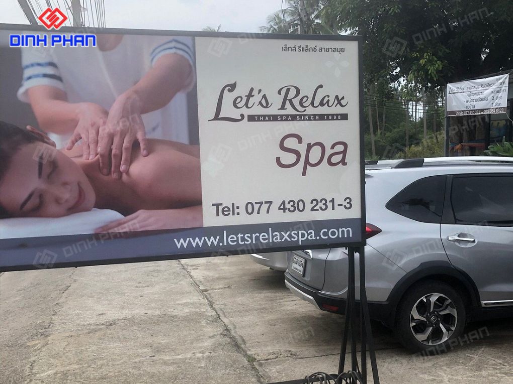 Bảng hiệu đứng kích thước lớn quảng cáo tiệm massage spa