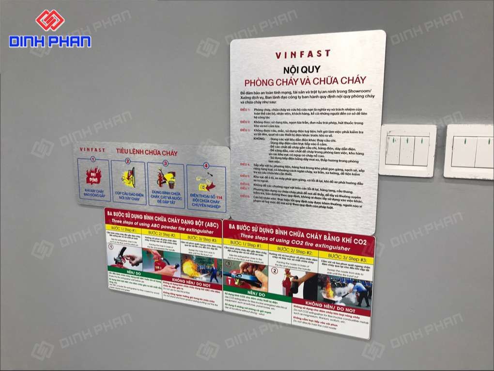 Bộ bảng phòng cháy chữa cháy và nội quy PCCC chất lượng cao