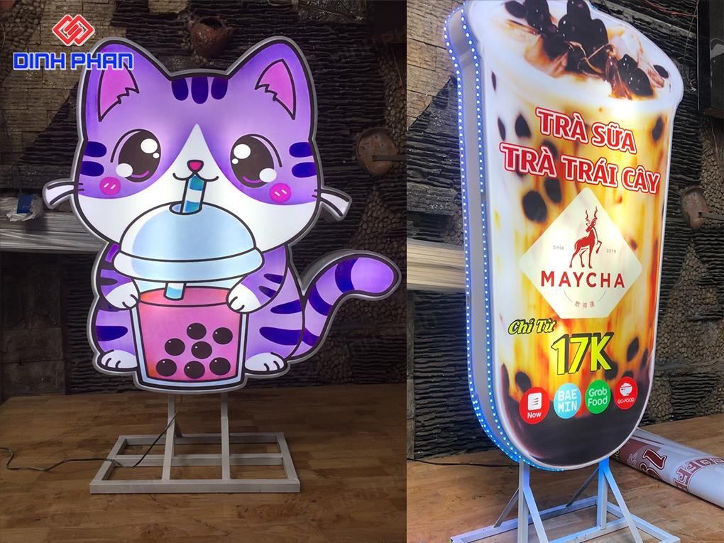 Hộp đèn mô hình ly trà sữa thương hiệu Maycha.